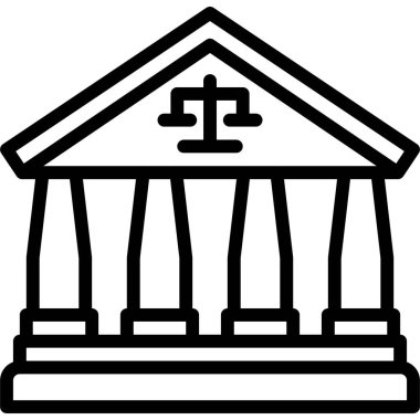 Mahkeme simgesi, Protesto bağlantılı vektör illüstrasyonu