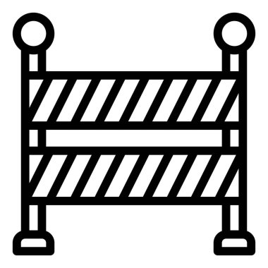 Trafik engeli simgesi, protestoya bağlı vektör illüstrasyonu