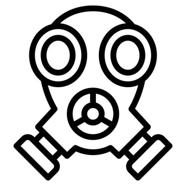 Gaz maskesi simgesi, Protesto bağlantılı vektör illüstrasyonu