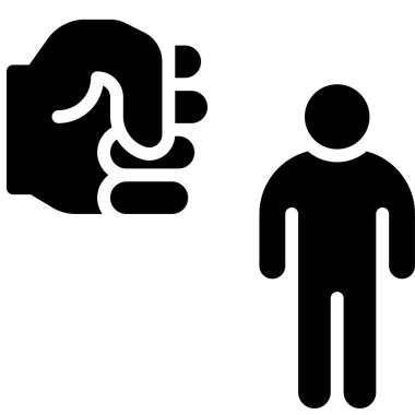 İnsan simgesiyle yumruk, Protesto bağlantılı vektör illüstrasyonu