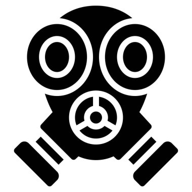 Gaz maskesi simgesi, Protesto bağlantılı vektör illüstrasyonu