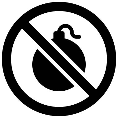 Bomba simgesi yok, Protesto bağlantılı vektör illüstrasyonu