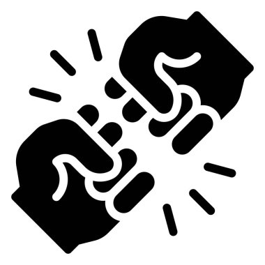 Yumruk çakma simgesi, Protesto bağlantılı vektör illüstrasyonu