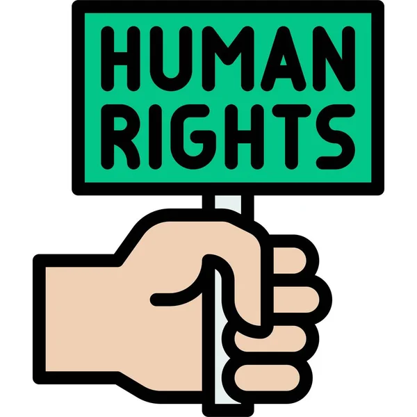 手持人权标志图标 与抗议相关的矢量图解 — 图库矢量图片
