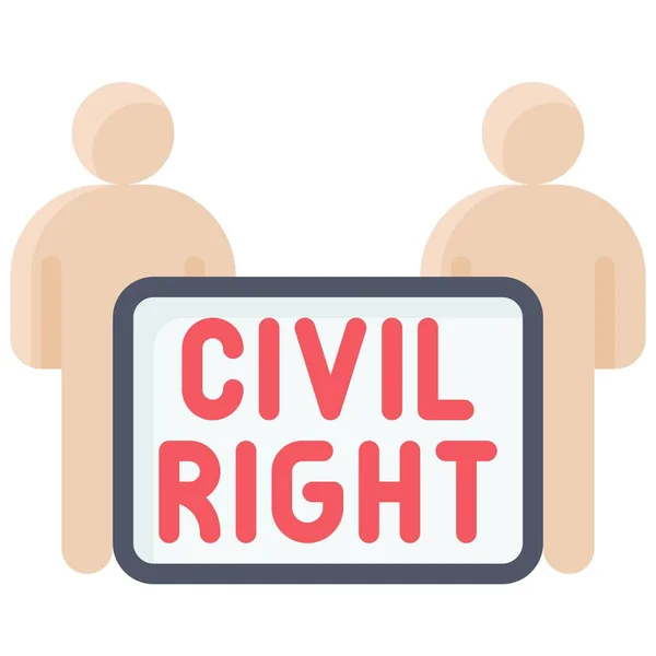 Protester Civil Right Sign Icon Protest Related Vector Illustration — Stock Vector