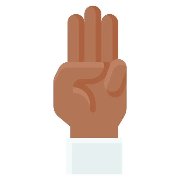 Three Finger Salute Icon Protest Related Vector Illustration — Stock Vector