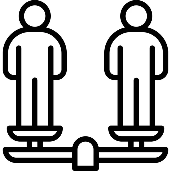 Balanced Scale Two Human Icon Protest Related Vector Illustration — Stock Vector