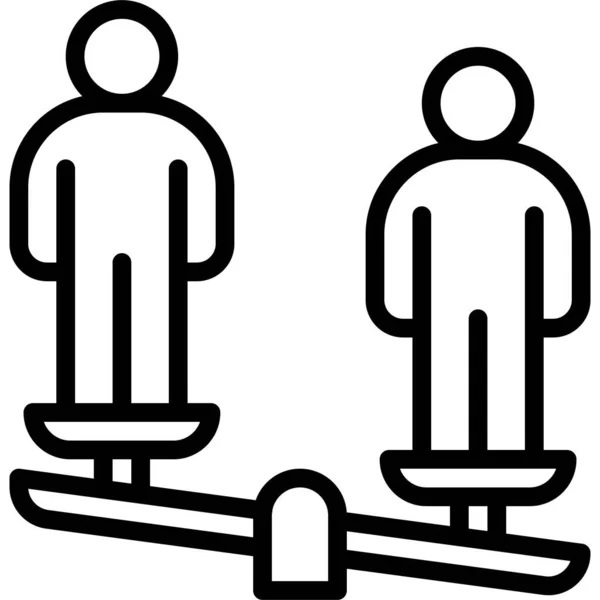 Unbalanced Scale Two Human Icon Protest Related Vector Illustration — Stock Vector