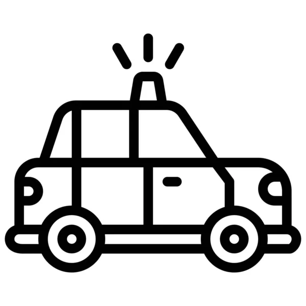 Politie Auto Pictogram Protest Gerelateerde Vector Illustratie — Stockvector