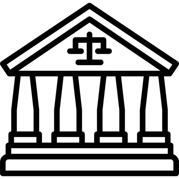 Ikona Sądu Ilustracja Wektora Związanego Protestem — Wektor stockowy
