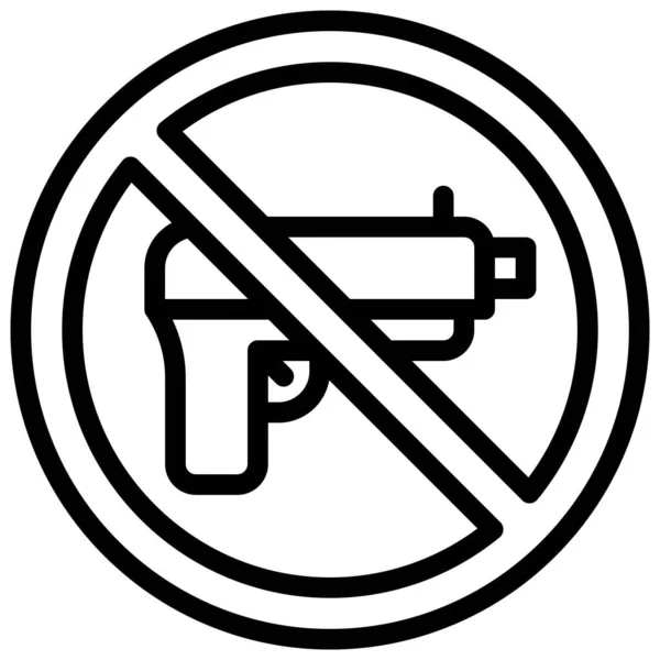 Nenhum Ícone Arma Ilustração Vetorial Relacionada Protesto — Vetor de Stock