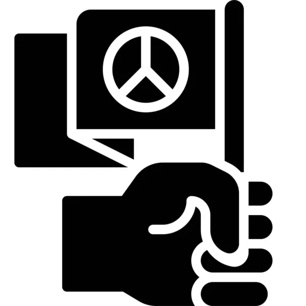 Рука Флагом Иконкой Знак Мира Связанной Протестом Векторная Иллюстрация — стоковый вектор
