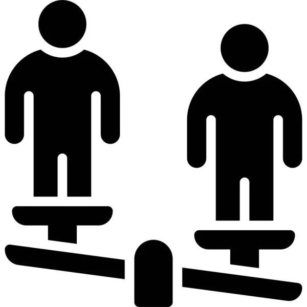 Unbalanced Scale Two Human Icon Protest Related Vector Illustration — Stock Vector
