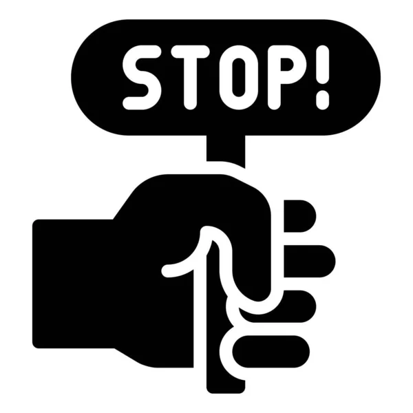 Icône Panneau Stop Illustration Vectorielle Liée Protestation — Image vectorielle