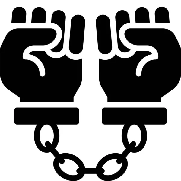 Handcuffed Hands Icon Protest Related Vector Illustration — Stock Vector