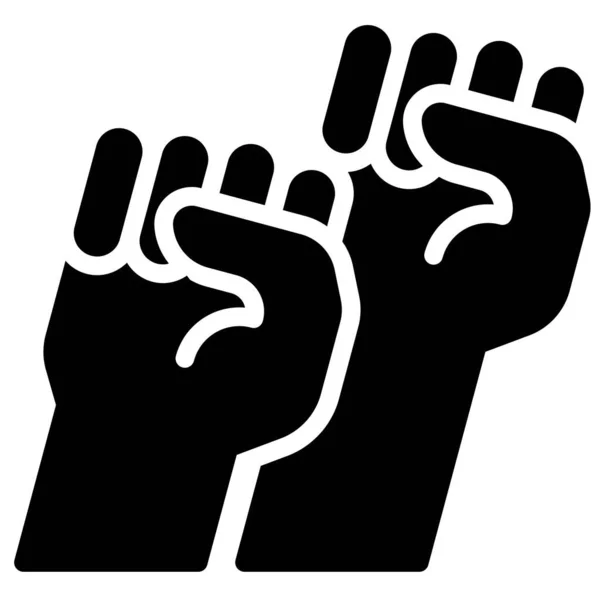 拳アイコンを上げ 関連するベクトルのイラストを抗議 — ストックベクタ