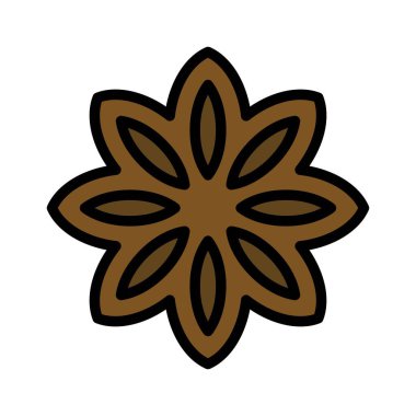 Yıldız anason simgesi, Noel yemeği ve içecek vektör illüstrasyonu