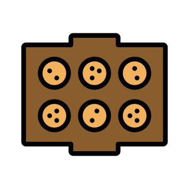 Kurabiyeler yemek tepsisi simgesi, Noel yemeği ve içecek vektör illüstrasyonunda