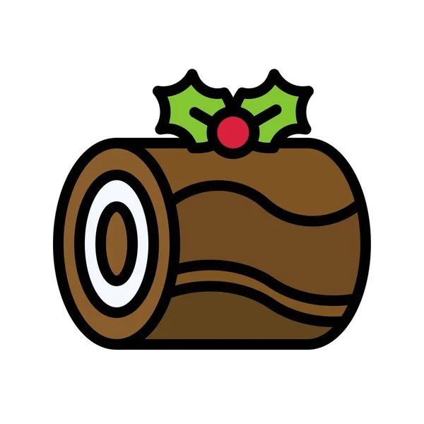 Schweizer Brötchen Ikone Weihnachtsessen Und Getränke Vektorillustration — Stockvektor