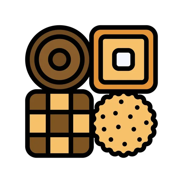 Icono Cookies Comida Navidad Ilustración Vectores Bebidas — Vector de stock