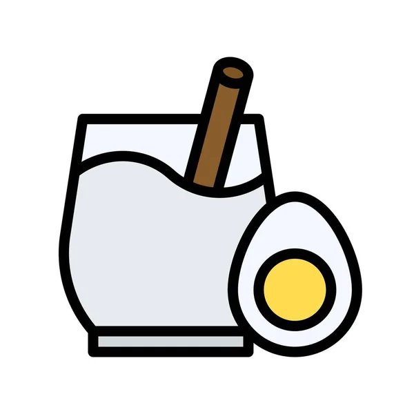 Ikona Vaječného Koňaku Vánoční Jídlo Pití Vektorové Ilustrace — Stockový vektor