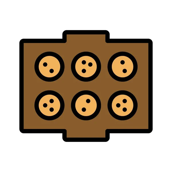 Galletas Bandeja Para Hornear Icono Comida Navidad Bebida Vector Ilustración — Vector de stock