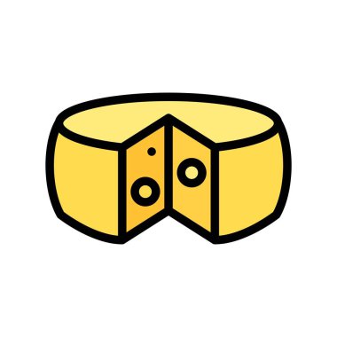 Peynir ikonu, Noel yemeği ve vektör illüstrasyonu