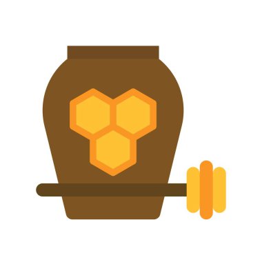 Bal kavanozu simgesi, Noel yemeği ve içecek vektör illüstrasyonu