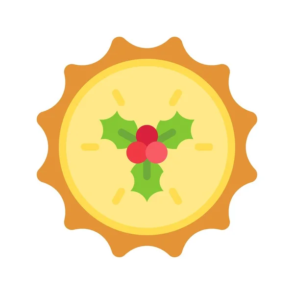 Значок Тыквенного Пирога Векторная Иллюстрация Рождественской Еды Напитков — стоковый вектор
