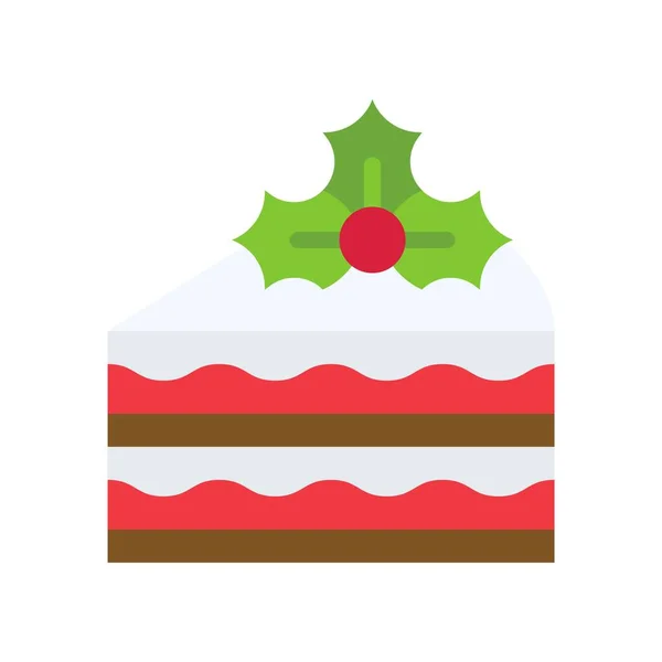 Icône Gâteau Noël Illustration Vectorielle Nourriture Boissons Noël — Image vectorielle