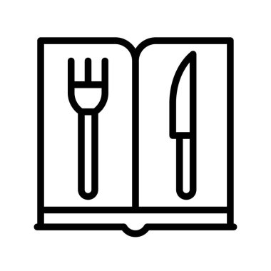 Yılbaşı menüsü simgesi, Noel yemeği ve içecek vektör illüstrasyonu