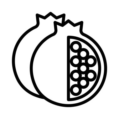 Nar ikonu, Noel yemeği ve içecek vektör illüstrasyonu