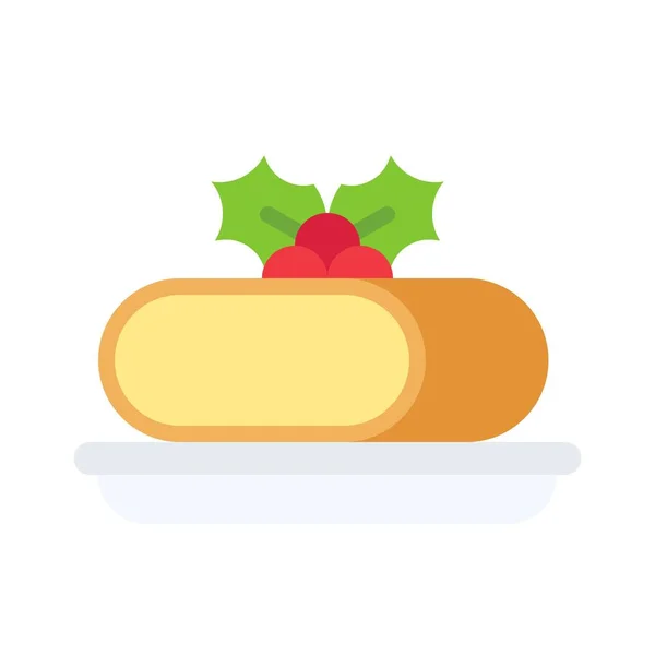 Marzipan Icon Christmas Food Drink Vector Illustration — 스톡 벡터