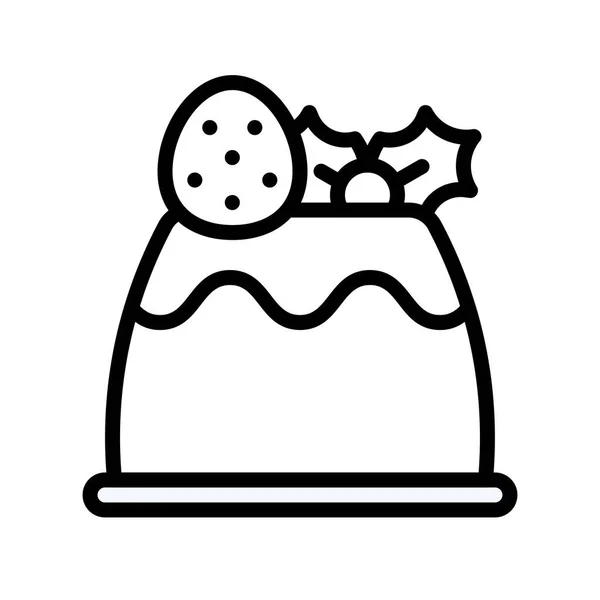 Pudding Symbol Weihnachtsessen Und Getränke Vektorillustration — Stockvektor