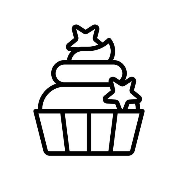 Ícone Cupcake Natal Ilustração Vetorial Comida Bebida Natal —  Vetores de Stock