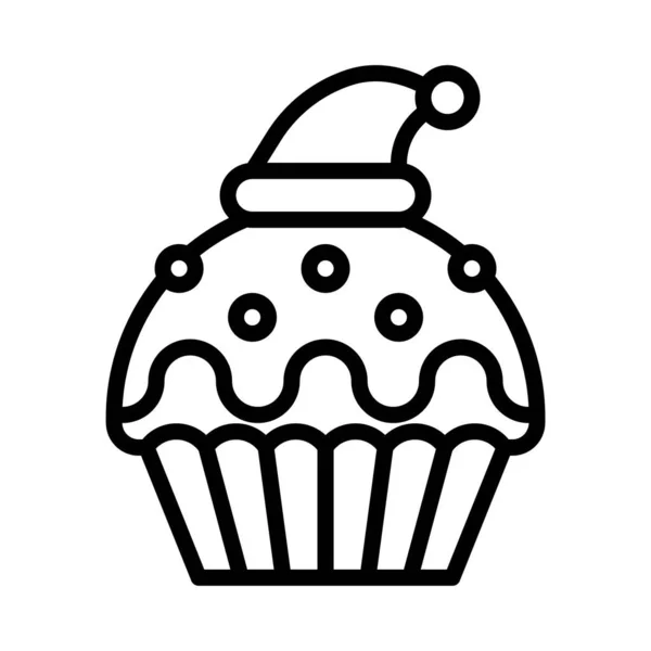 Jul Cupcake Ikon Jul Mat Och Dryck Vektor Illustration — Stock vektor