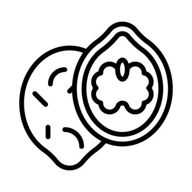 Ceviz ikonu, Noel yemeği ve vektör çizimi