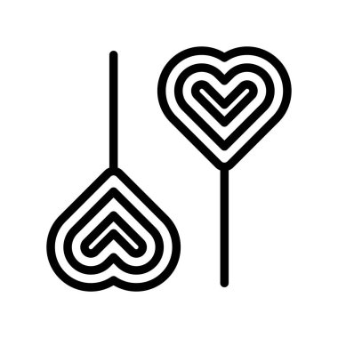 Lolipop ikonu, Noel yemeği ve içecek vektör illüstrasyonu