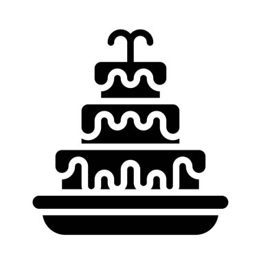 Çikolata çeşmesi ikonu, Noel yemeği ve içecek vektör illüstrasyonu