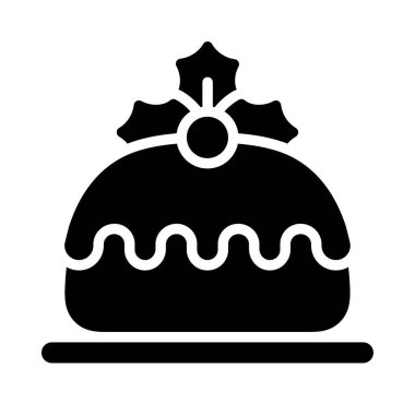 Kek simgesi, Noel yemeği ve vektör illüstrasyonu