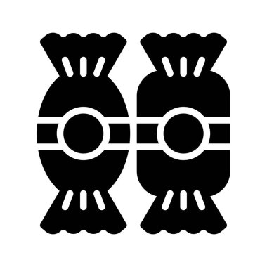 Şekerleme ikonu, Noel yemeği ve içecek vektör illüstrasyonu