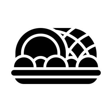 Jambon simgesi, Noel yemeği ve içecek vektör illüstrasyonu