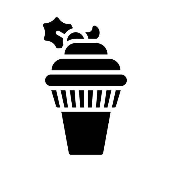 Soft Serve Symbol Weihnachtsessen Und Getränkevektorillustration — Stockvektor