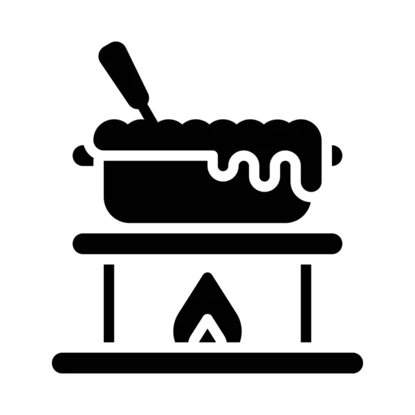 Icône Pot Ragoût Illustration Vectorielle Nourriture Boissons Noël — Image vectorielle