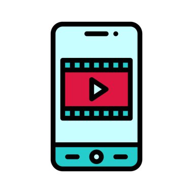 Çokluortam Uygulama simgesi, mobil uygulama vektör illüstrasyonuName