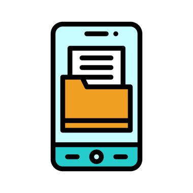 Dosya yöneticisi simgesi, mobil uygulama vektör illüstrasyonu