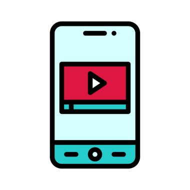 Çokluortam Uygulama simgesi, mobil uygulama vektör illüstrasyonuName