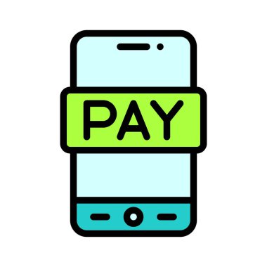 Ödeme Uygulaması simgesi, mobil uygulama vektör çizimi