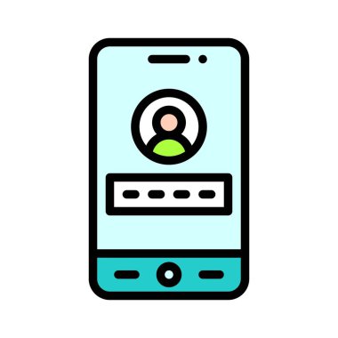 Giriş simgesi, mobil uygulama vektör illüstrasyonu