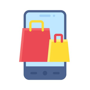 Alışveriş Uygulaması simgesi, mobil uygulama vektör çizimi